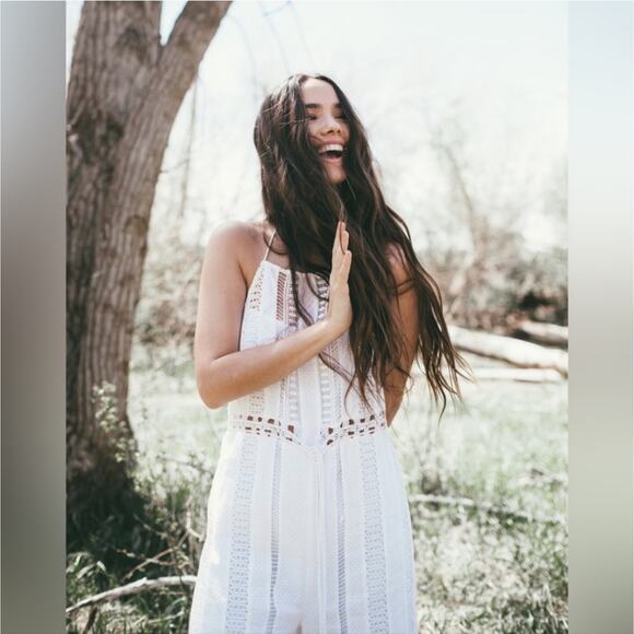 Free People Sydney Sky Small White Jumpsuit - Picture 1 of 11